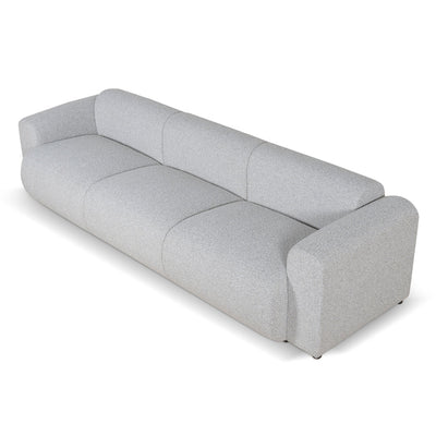 4 Seater Fabric Sofa - Silver Grey Boucle