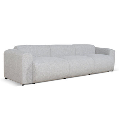 4 Seater Fabric Sofa - Silver Grey Boucle