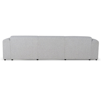 4 Seater Fabric Sofa - Silver Grey Boucle