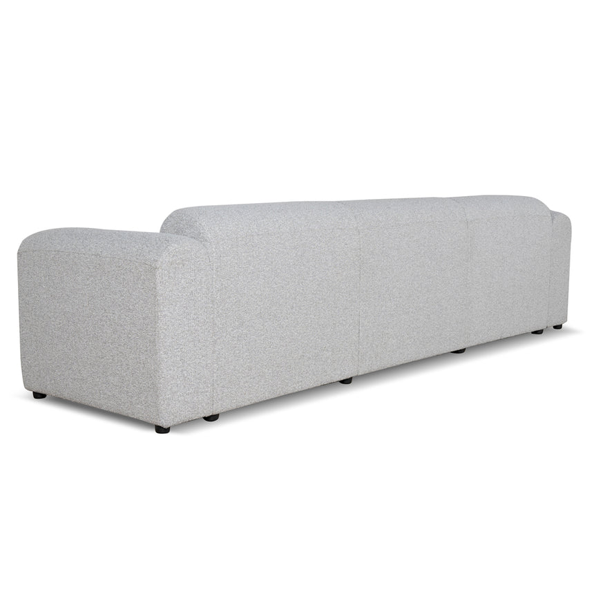 4 Seater Fabric Sofa - Silver Grey Boucle