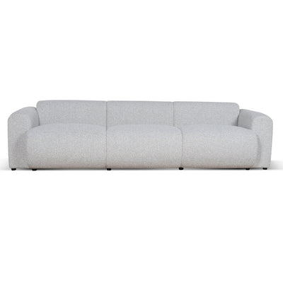 4 Seater Fabric Sofa - Silver Grey Boucle