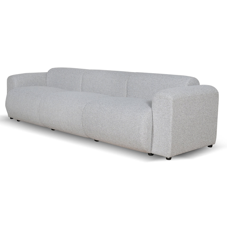 4 Seater Fabric Sofa - Silver Grey Boucle