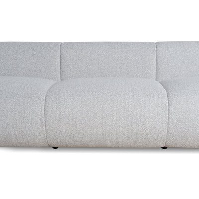 4 Seater Fabric Sofa - Silver Grey Boucle