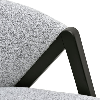 Fabric Armchair - Light Grey Fleck - Black Oak