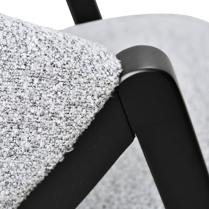 Fabric Armchair - Light Grey Fleck - Black Oak