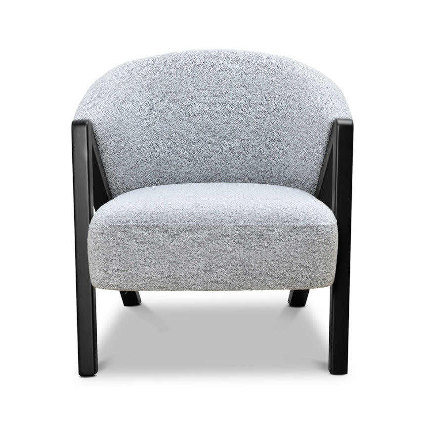 Fabric Armchair - Light Grey Fleck - Black Oak