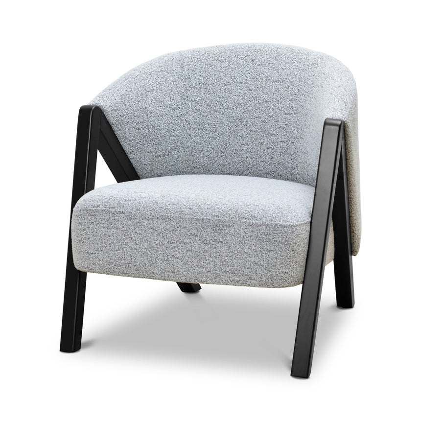 Fabric Armchair - Light Grey Fleck - Black Oak