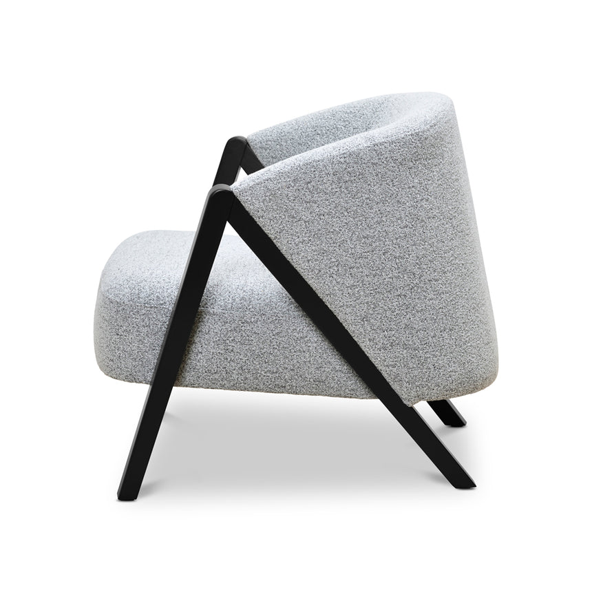 Fabric Armchair - Light Grey Fleck - Black Oak