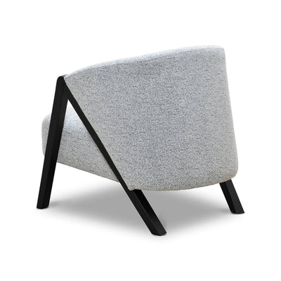 Fabric Armchair - Light Grey Fleck - Black Oak