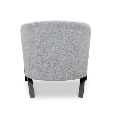 Fabric Armchair - Light Grey Fleck - Black Oak