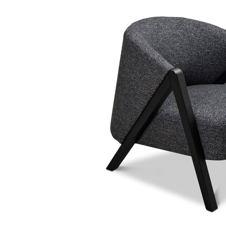 Fabric Armchair - Dark Grey Fleck - Black Oak