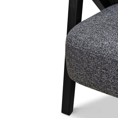 Fabric Armchair - Dark Grey Fleck - Black Oak