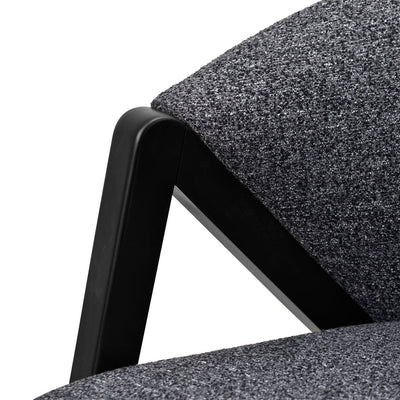 Fabric Armchair - Dark Grey Fleck - Black Oak