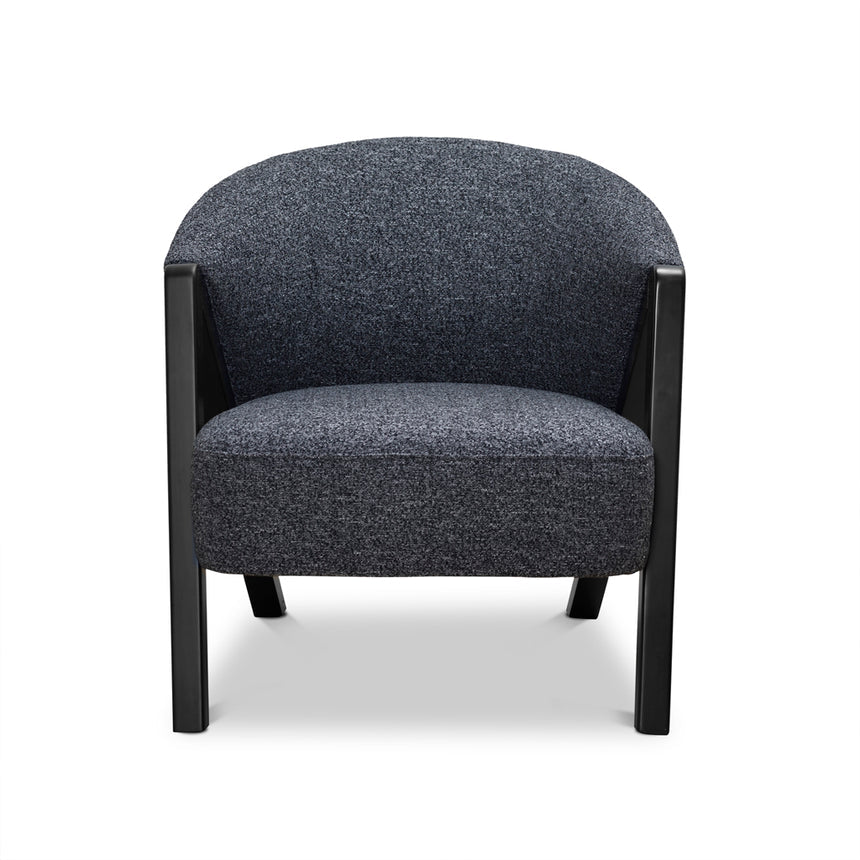 Fabric Armchair - Dark Grey Fleck - Black Oak