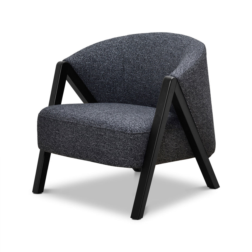 Fabric Armchair - Dark Grey Fleck - Black Oak