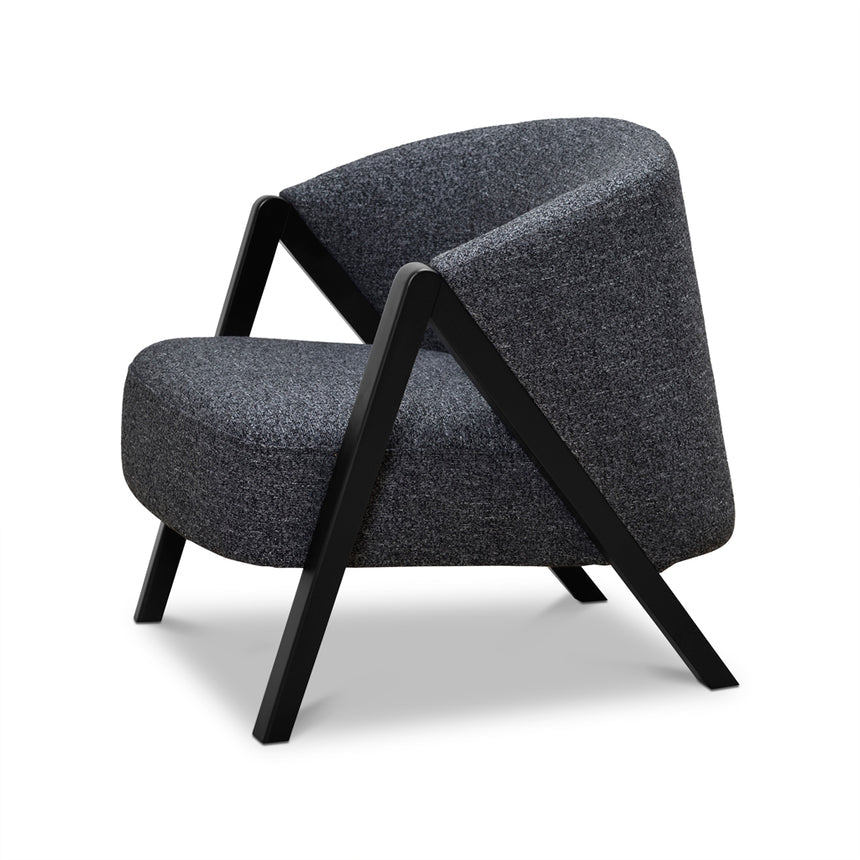 Fabric Armchair - Dark Grey Fleck - Black Oak