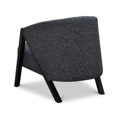 Fabric Armchair - Dark Grey Fleck - Black Oak