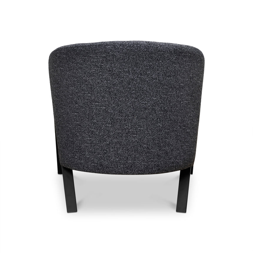 Fabric Armchair - Dark Grey Fleck - Black Oak