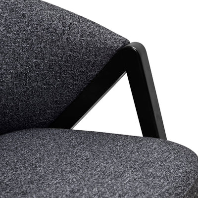 Fabric Armchair - Dark Grey Fleck - Black Oak