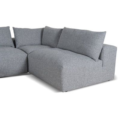 Right Chaise Fabric Sofa - Glacier Grey