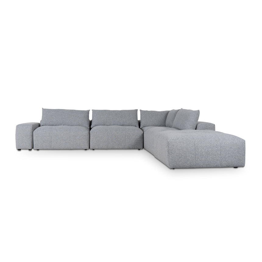 Right Chaise Fabric Sofa - Glacier Grey