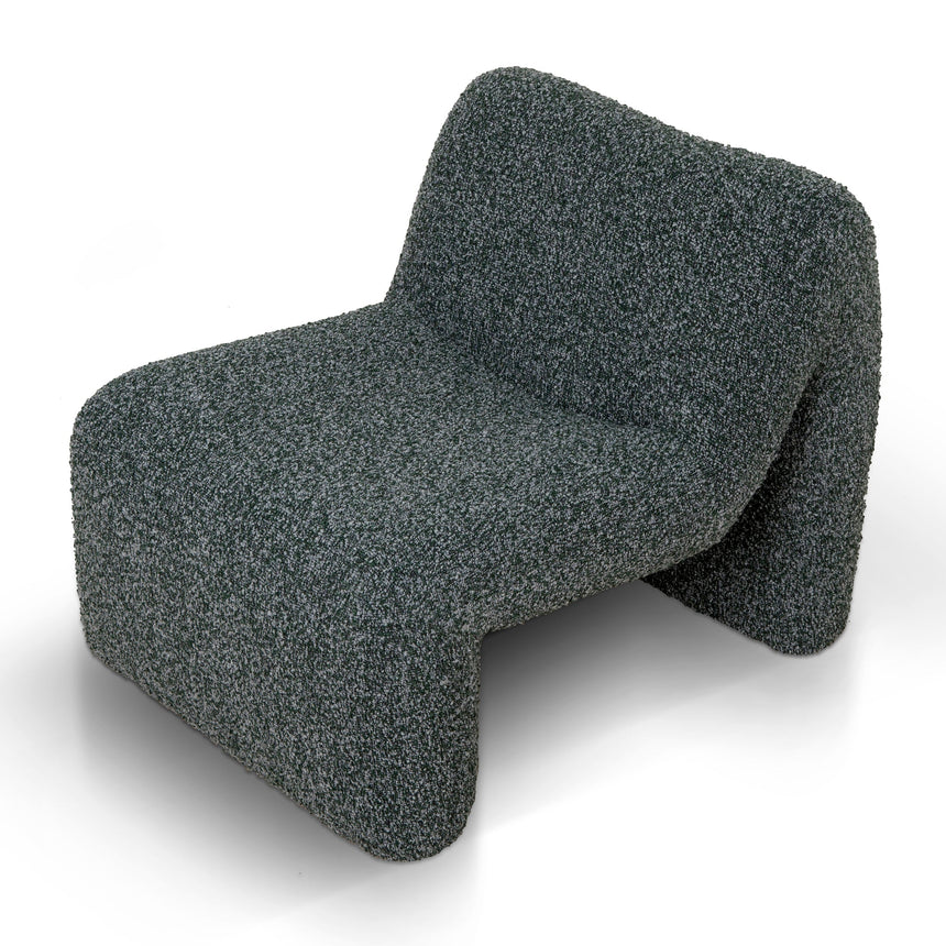 Fabric Lounge Chair - Green Boucle