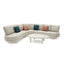 6 Seater Outdoor Corner Set - Cream White