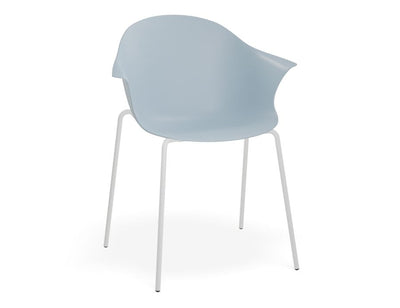 Pebble Armchair Pale Blue with Shell Seat - Swivel Base