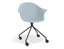 Pebble Armchair Pale Blue with Shell Seat - Sled Base with White Legs