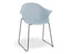Pebble Armchair Pale Blue with Shell Seat - Sled Base with Black Legs