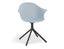 Pebble Armchair Pale Blue with Shell Seat - Pyramid Fixed Base with Castors