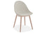 Pebble Fabric Light Grey Upholstered Chair - Sled Base - White