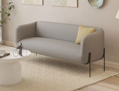 Belle 2.5 Seater Sofa - Cloud Grey - Matt Black Legs