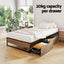 Bed Frame Metal Frame King Single Bed Base 2 Drawers OSLO