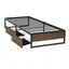 Bed Frame Metal Frame King Single Bed Base 2 Drawers OSLO