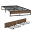 Bed Frame Metal Frame Queen Size Bed Base 2 Drawers OSLO