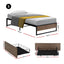 Bed Frame Metal Frame Single Bed Base 2 Drawers OSLO