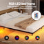 King Bed Frame,Floating Metal Bed Frame with Smart LED Lights - Sturdy Metal Platform Bed Base, Silent Design, Tool-Free Assembly, 300KG Capacity for Home/Hotel/Master BedroomÃƒÂ¢Ã¢â€šÂ¬Ã¢â‚¬Â¹