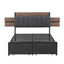 Metal Bed Frame Double Size with 2-Tier Hidden Storage with Charging Station