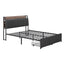 Metal Bed Frame Double Size with 2-Tier Hidden Storage with Charging Station
