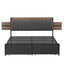 Metal Bed Frame King Size with 2-Tier Hidden Storage with Charging Station