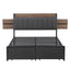 Metal Bed Frame Queen Size with 2-Tier Hidden Storage with Charging Station
