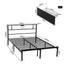 Artiss Double Bed Frame with Charging Station & Storage Drawers Metal