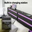 Bed Frame Queen Size LED Metal Bed Base with Charging Station
