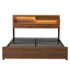 Artiss King Bed Frame Metal with Charging Station LED Light Storage Shelf