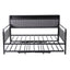 Bed Frame Double LED Metal Trundle Daybed with Charging Station TURN