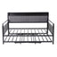 Bed Frame King Single LED Metal Trundle Daybed with Charging Station TURN