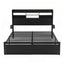 Bed Frame Double with Charging Station Storage Organizer Drawers LED ZAC
