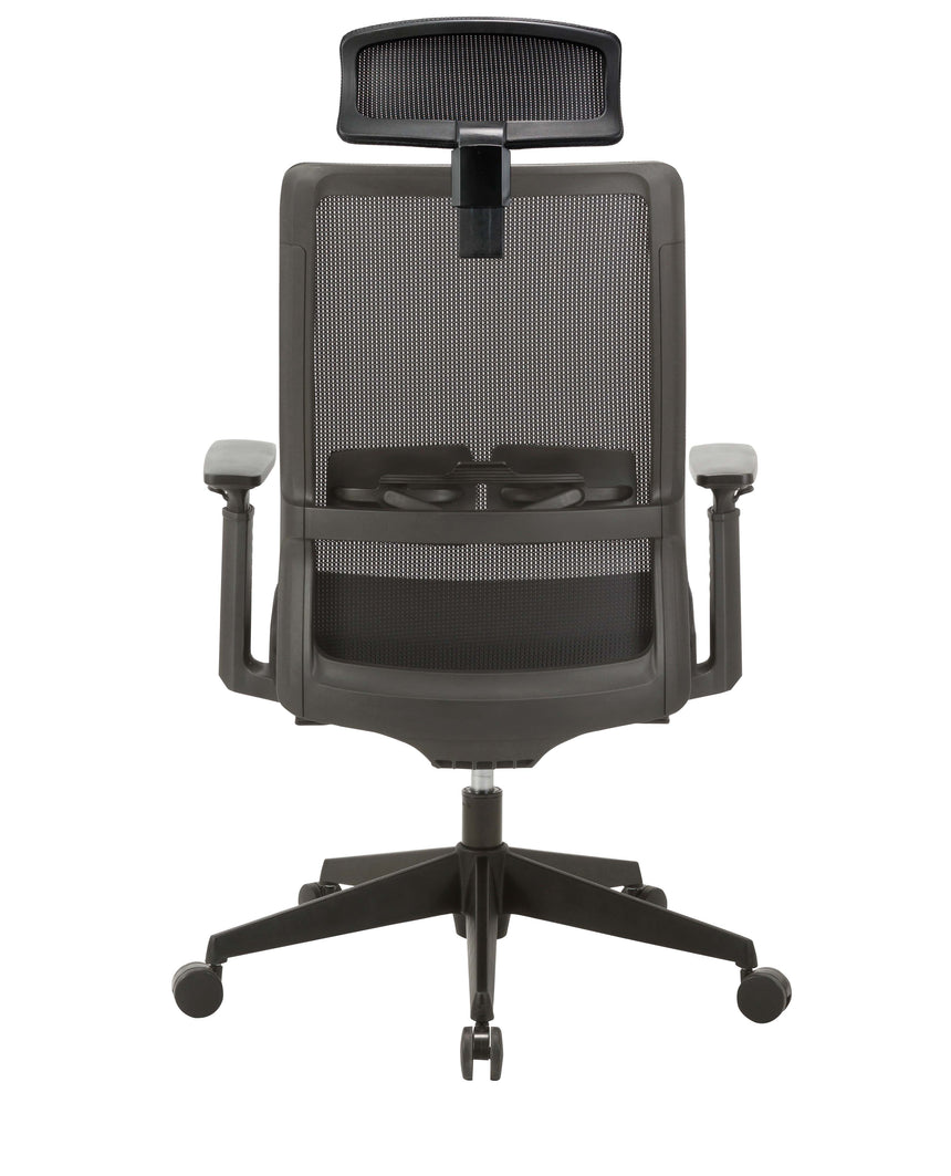 Mesh Ergonomic Office Chair with Headrest - Black