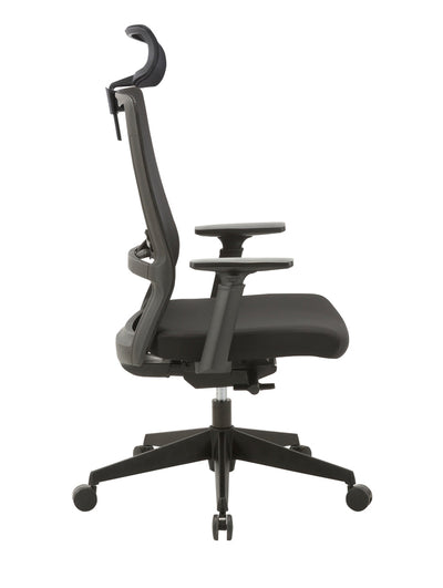 Mesh Ergonomic Office Chair with Headrest - Black